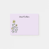 Retro Wildflowers Personalized Lilac Lavender ポストイット (正面)