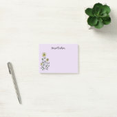 Retro Wildflowers Personalized Lilac Lavender ポストイット (オフィス)