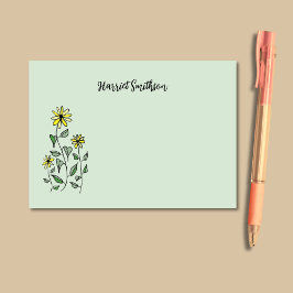Retro Wildflowers Personalized Sage Botanical ポストイット