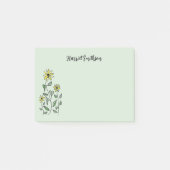 Retro Wildflowers Personalized Sage Botanical ポストイット (正面)
