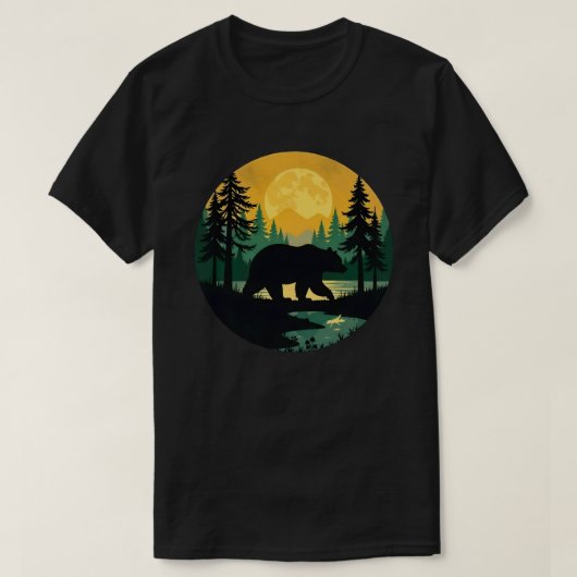 Retro Wildlife Forest Bear Outdoors Nature Tシャツ (デザイン正面)