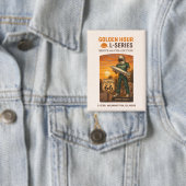 Retro Wilmington Illinois Route 66 Landmark Art 缶バッジ (インサイチュ)