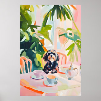 Retro Wirehaired Pointing Griffon Poster ポスター