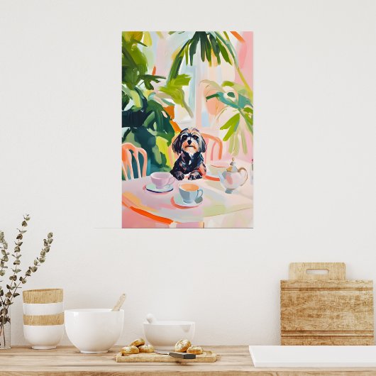 Retro Wirehaired Pointing Griffon Poster ポスター (キッチン)