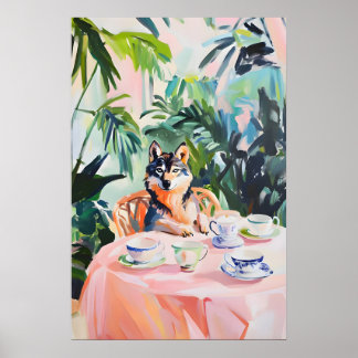 Retro Wolf Poster, Wolf Oil Painting, Vintage Wolf ポスター