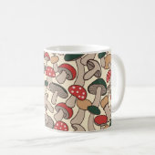 Retro Woodland Mushroom Foraging コーヒーマグカップ (正面右)