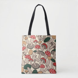 Retro Woodland Mushroom Pattern トートバッグ
