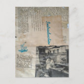 Retro Woodworking Intro Mixed Media Collage  ポストカード (正面)