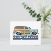 Retro Woody Lowrider ポストカード (スタンド正面)