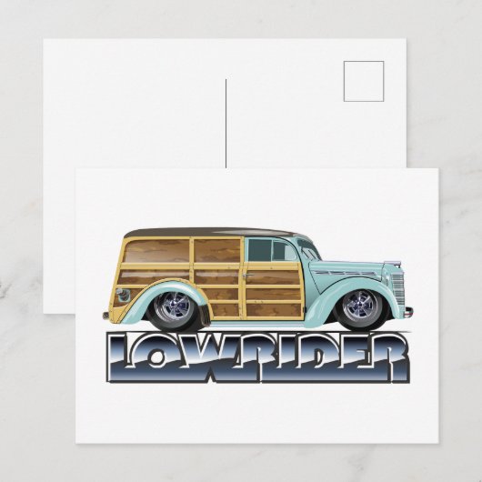 Retro Woody Lowrider ポストカード (正面/裏面)