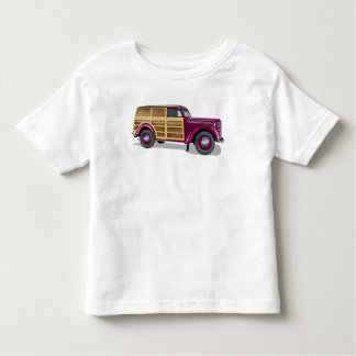 Retro woody wagon delivery truck  トドラーTシャツ