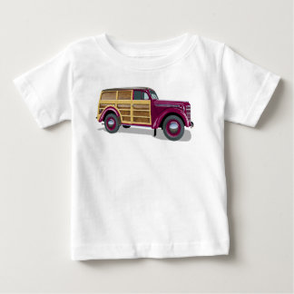 Retro woody wagon delivery truck  ベビーTシャツ