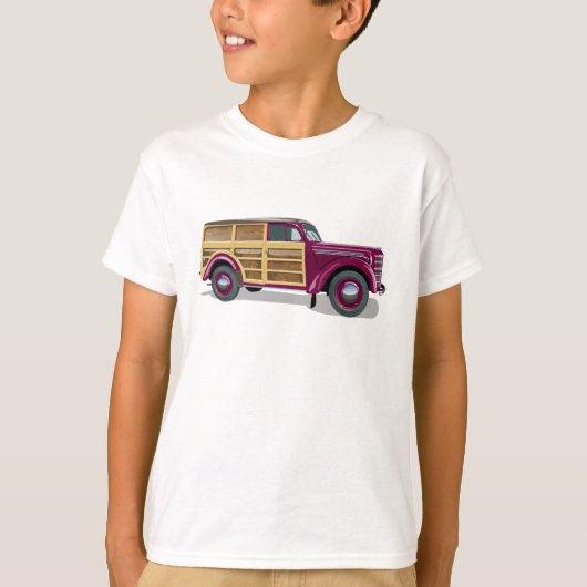 Retro woody wagon delivery truck  tシャツ (正面)