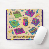 Retro World Tour Arcade Map – Pixel Gaming Art マウスパッド (マウス)