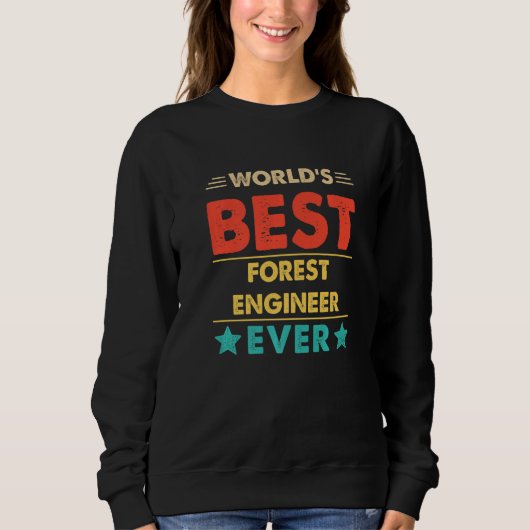 Retro World's Best Forest Engineer Ever   スウェットシャツ (正面)