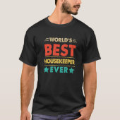 Retro World's Best Housekeeper Ever Tシャツ (正面)