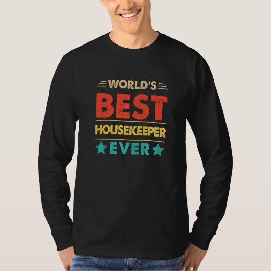 Retro World's Best Housekeeper Ever   Tシャツ (正面)