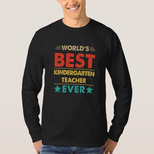 Retro World's Best Kindergarten Teacher Ever   Tシャツ (正面)