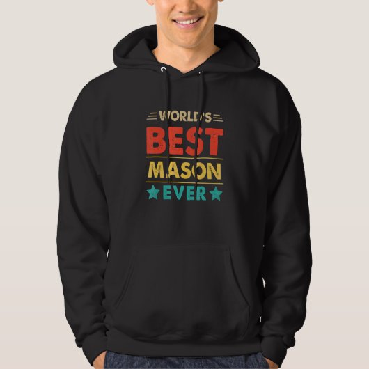 Retro World's Best Mason Ever パーカ (正面)