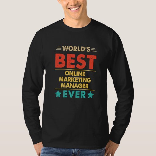 Retro World's Best Online Marketing Manager Ever   Tシャツ (正面)