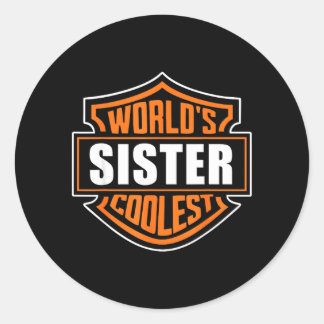 Retro Worlds Coolest Sister Matching Family ラウンドシール