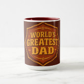 Retro World's Greatest Dad Badge Mug | Customizabl マグカップ (中央)