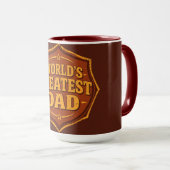 Retro World's Greatest Dad Badge Mug | Customizabl マグカップ (正面右)