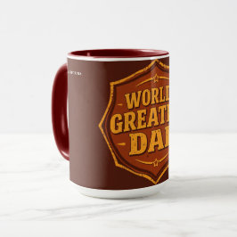 Retro World's Greatest Dad Badge Mug | Customizabl マグカップ