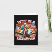 Retro Wtf Is A Kilometer Funny Patriotic American  カード (正面)