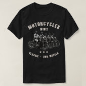 Retro WWII Classic Motorcycle WW2  Tシャツ (デザイン正面)