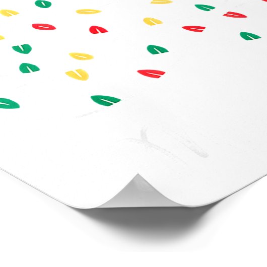 Retro Xmas Merry Christmas Tree Lights  ポスター (角)