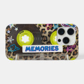 Retro Y2K Cassette Tape 1980s Leopard Print aesthe iPhoneケース (裏面横)