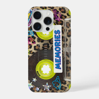 Retro Y2K Cassette Tape 1980s Leopard Print aesthe iPhone 15 Proケース