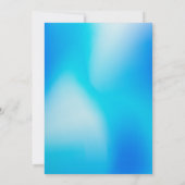 Retro Y2K Cyber Blue Neon Photo Graduation 案内状 (裏面)