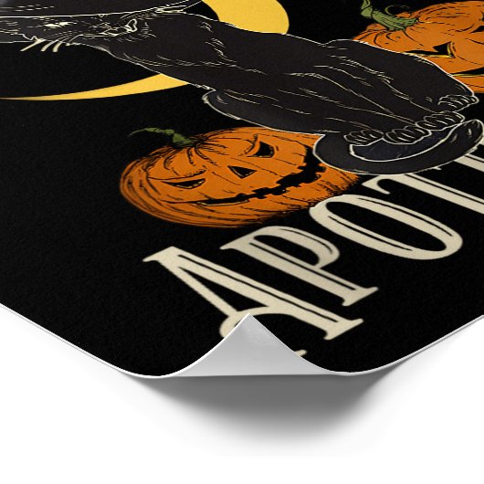 Retro Y Halloween Costume Black Cat M Athecary  ポスター (角)