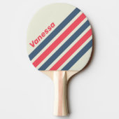 Retro Yacht Club Angled Striping with Name 卓球ラケット (裏面)