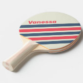 Retro Yacht Club Angled Striping with Name 卓球ラケット (正面アングル)