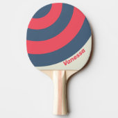 Retro Yacht Club Circle Stripe with Name 卓球ラケット (裏面)