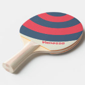 Retro Yacht Club Circle Stripe with Name 卓球ラケット (正面アングル)