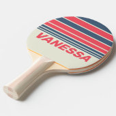 Retro Yacht Club Horizon Striping with Name 卓球ラケット (正面アングル)