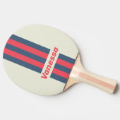 Retro Yacht Club Pin Striped with Name 卓球ラケット (横)