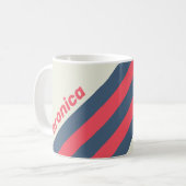 Retro Yacht Club Stripes with Name コーヒーマグカップ (正面左)