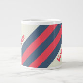Retro Yacht Club Stripes with Name ジャンボコーヒーマグカップ (正面)