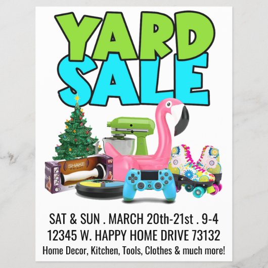Retro Yard Sale Flyer チラシ (正面)