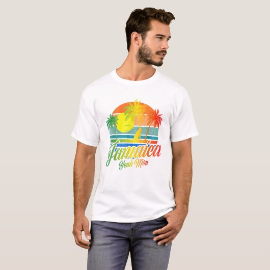 Retro Yeah Mon Jamaica Summer Tシャツ (正面フル)