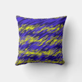 Retro Yellow and blue Abstract stripes geometric  クッション (裏面)