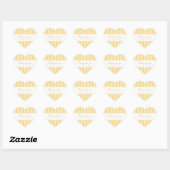 Retro Yellow And Orange Heart Stripes Bakery ハートシール (シート)