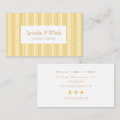 Retro Yellow And Orange Heart Stripes Bakery 名刺 (正面/裏面)