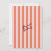 Retro yellow “Brunch & Bubbly” Bridal Shower 招待状 (裏面)