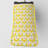 Retro Yellow Flower Garden Pattern ゴルフヘッドカバー (回転90)